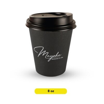 Single Wall Paper cup 8 oz (black)